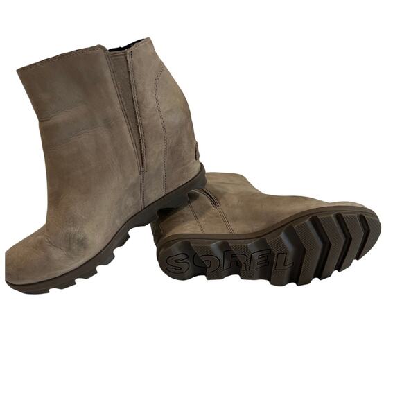 Sorel Women's Joan of Arctic Wedge II Tan Zip Ankle Booties Women's Size 9.5 - Picture 1 of 10